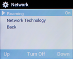 Roaming is now on.Select Turn Off to turn roaming off.