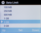 Scroll to the desired Data Limit (e.g., 2 GB).