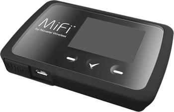On the Novatel Wireless MiFi 6630, slide the charging cover to the right.