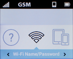 Using the buttons below the screen, scroll to and select Wi-Fi Name/Password.