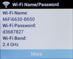 The Wi-Fi Name (SSID) will be displayed, along with the Wi-Fi Password.