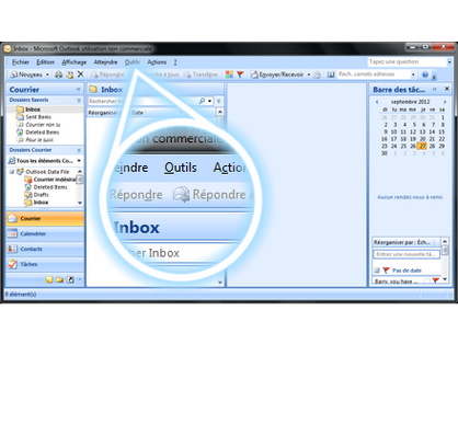 Dans Outlook 2007, cliquez sur Outils.