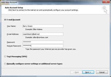 Select Manually configure server settings or additional server types.