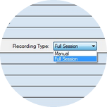Sous le menu déroulant Type d’enregistrement, sélectionnez Session complète.