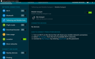 How to use my Samsung Galaxy Tab S 10.5 LTE as a portable Wi-Fi hotspot