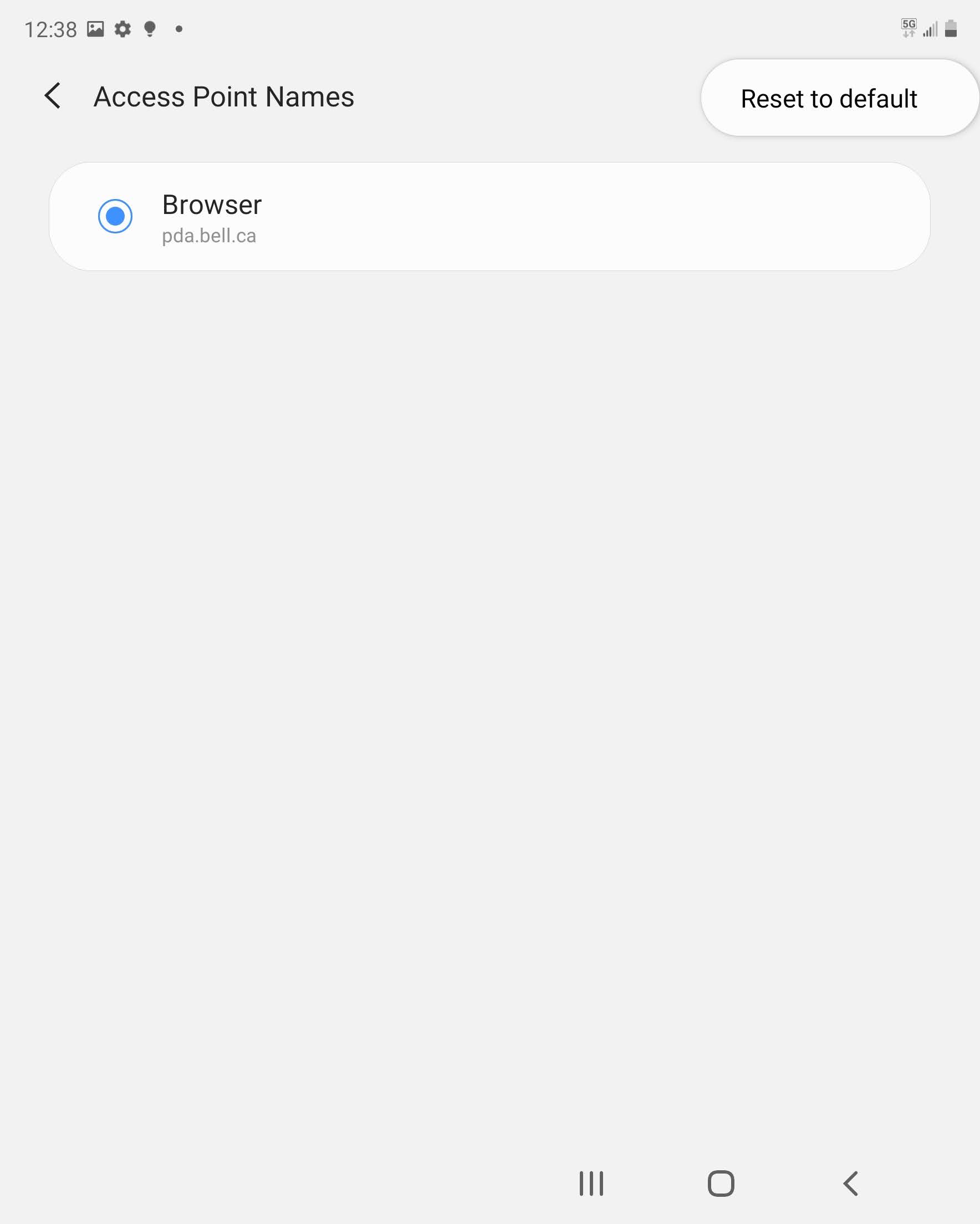 Touch Reset to default.