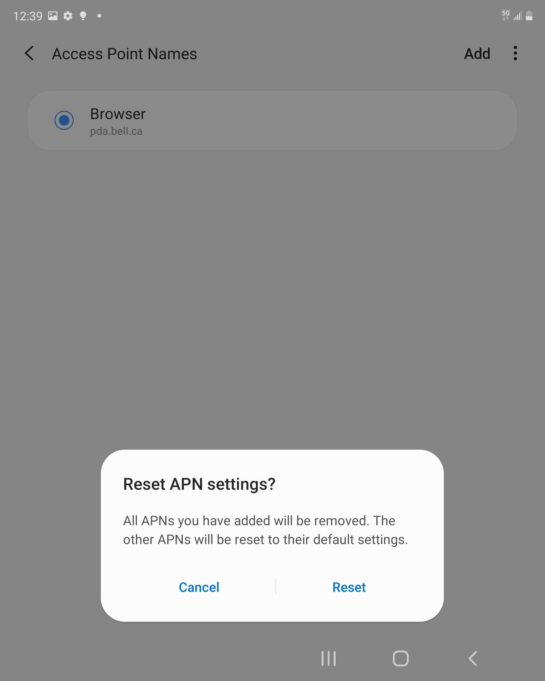 Touch RESET.