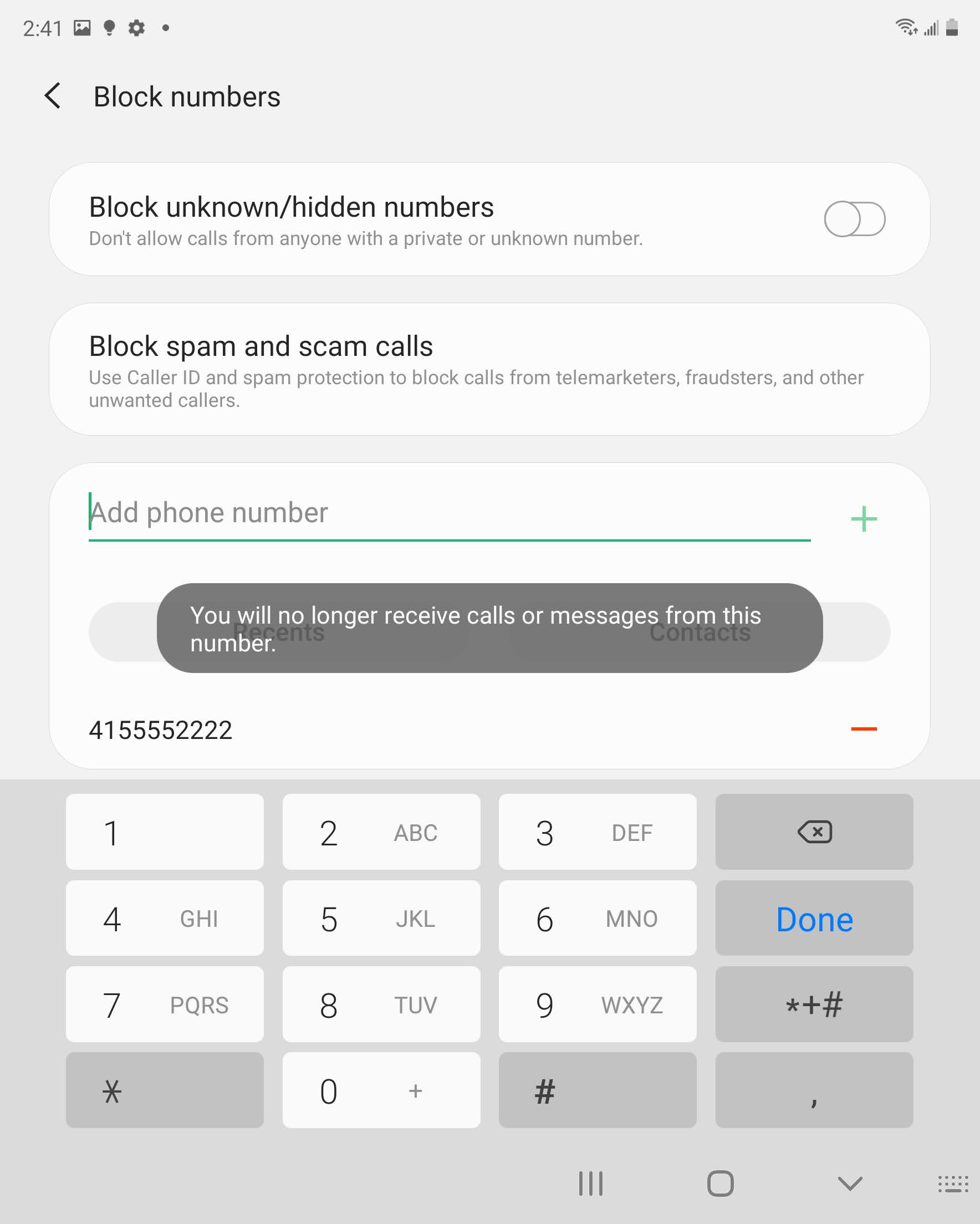 The phone number has been added.