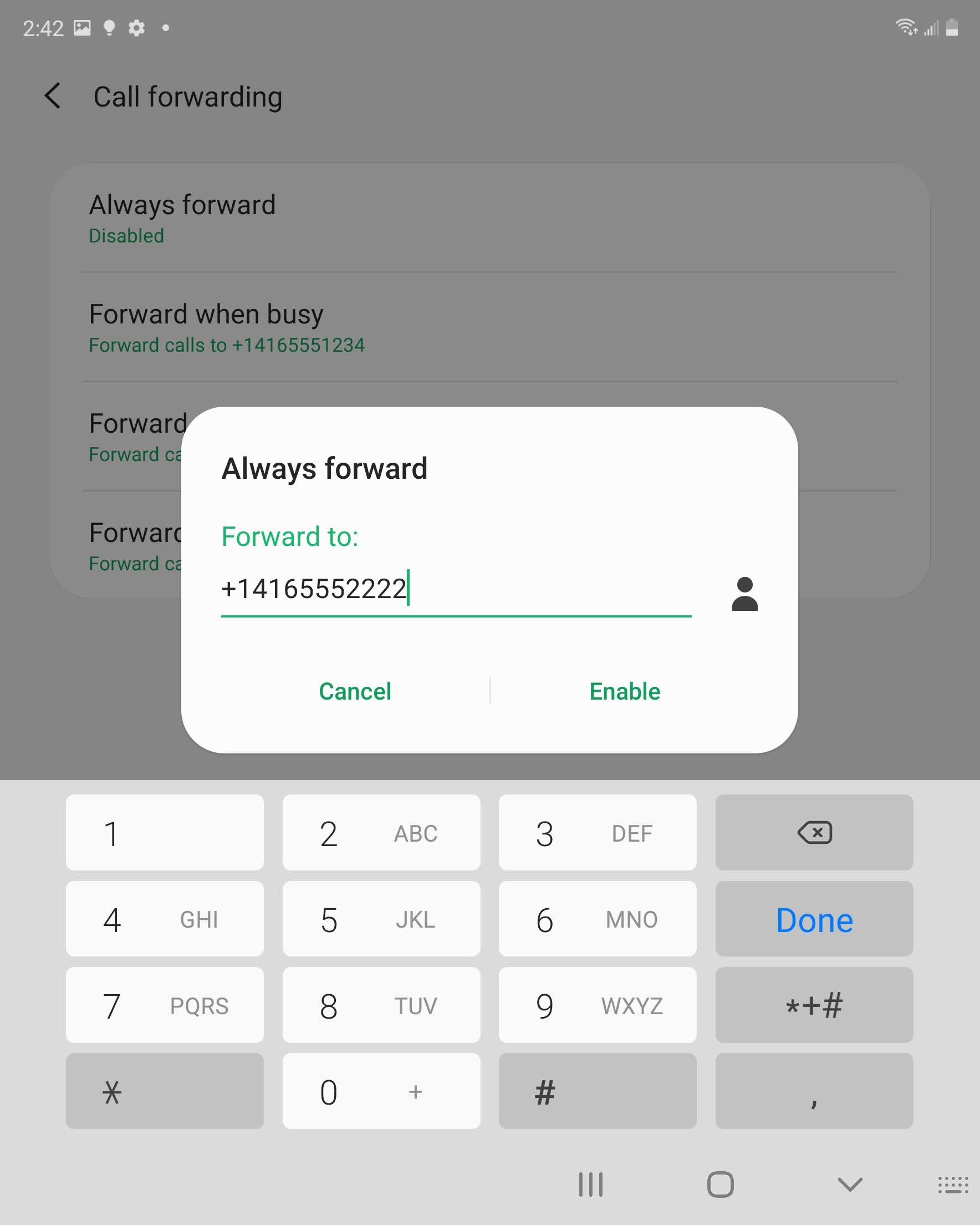 Enter the phone number.