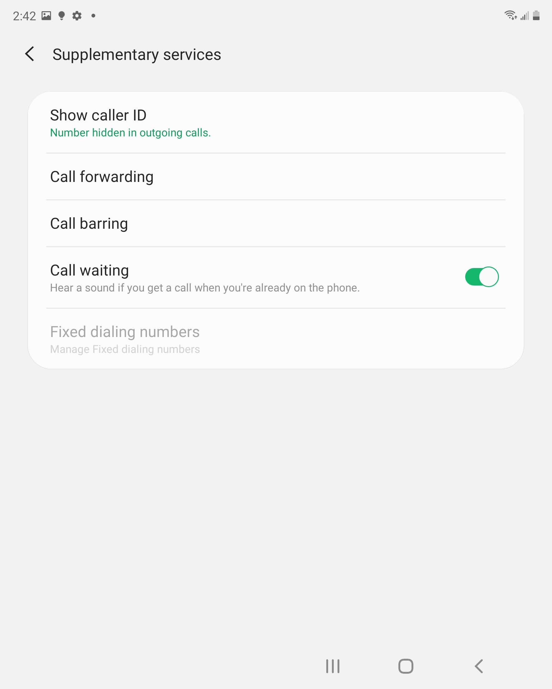 The caller ID option has been changed.