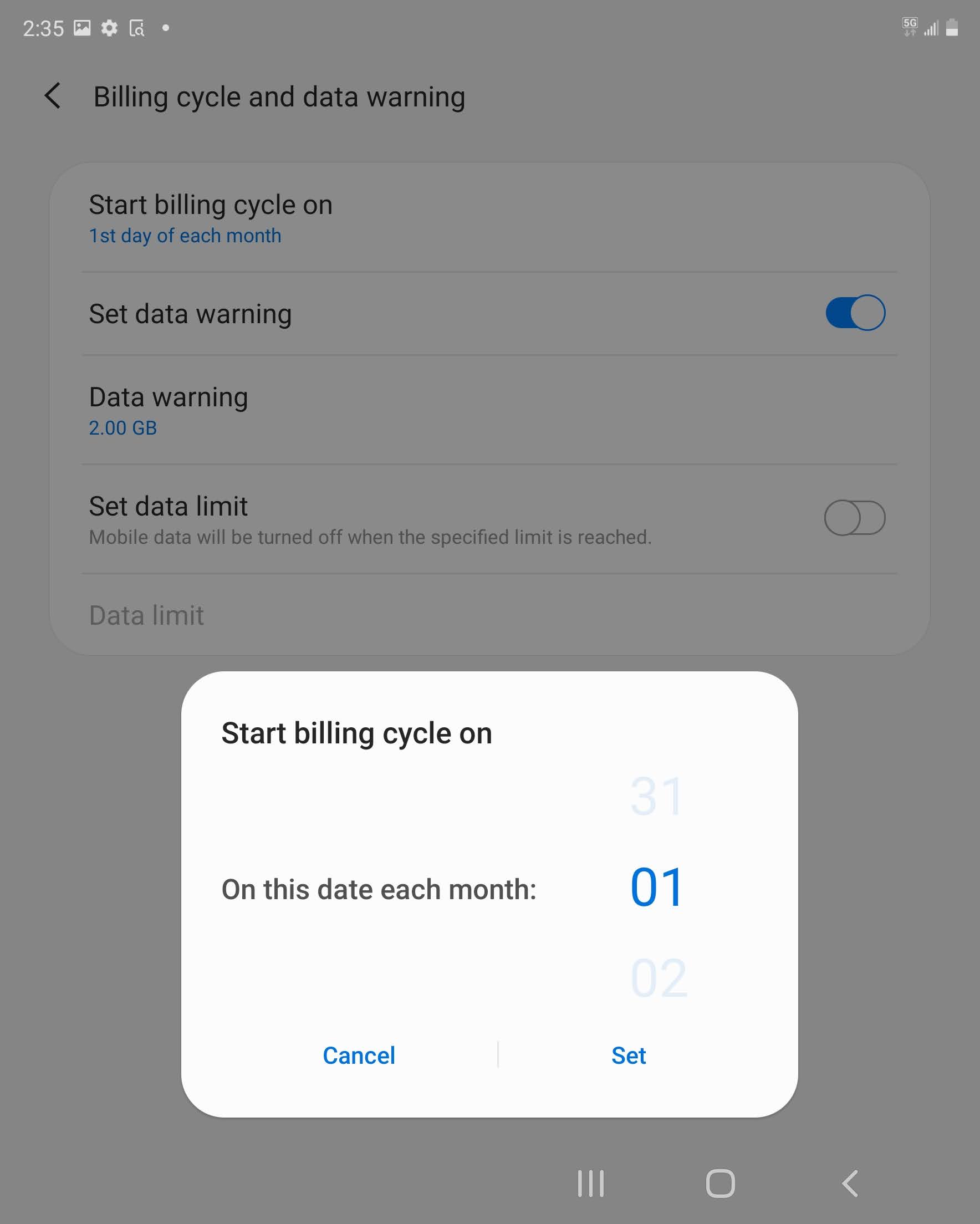 Scroll to the desired date.