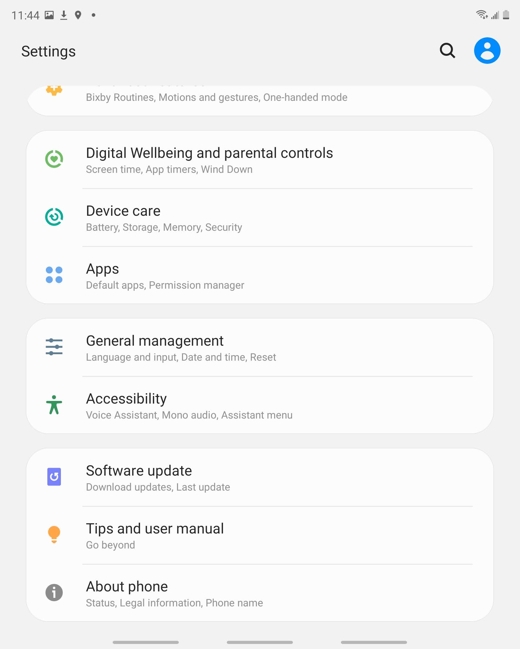 Scroll to and touch General management.