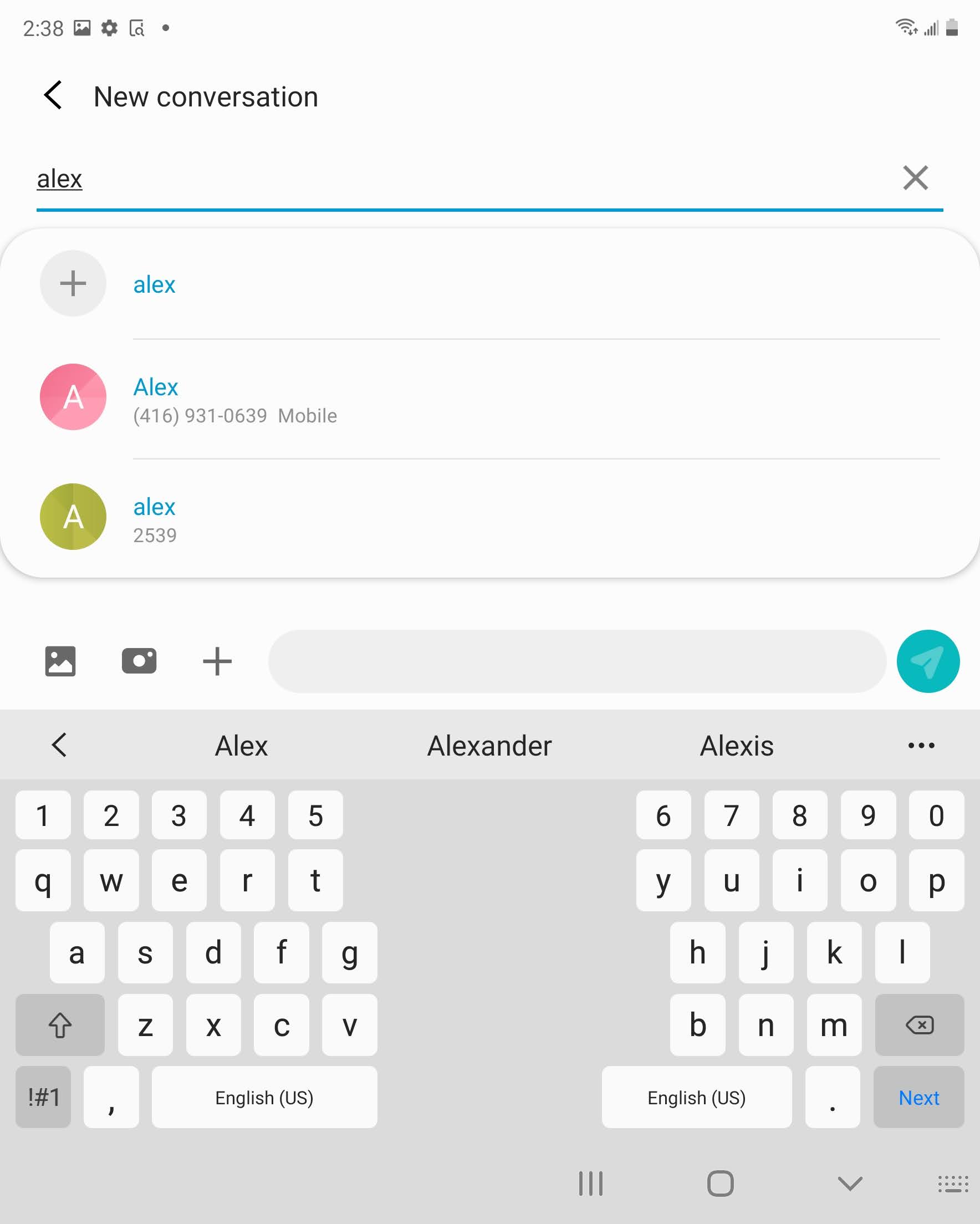 Enter the recipientʼs mobile phone number or select someone from your contacts list.