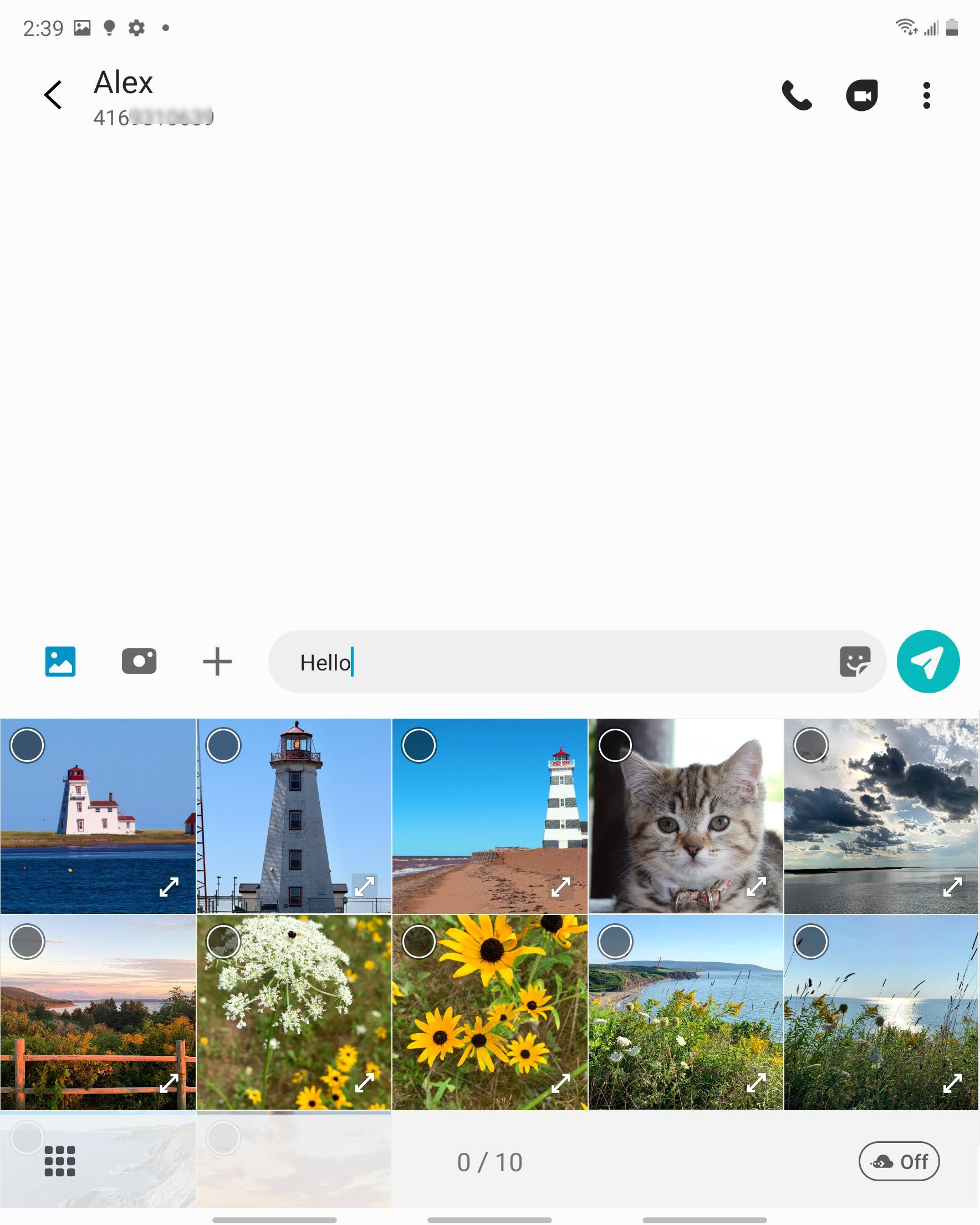 Touch a photo to attach it.