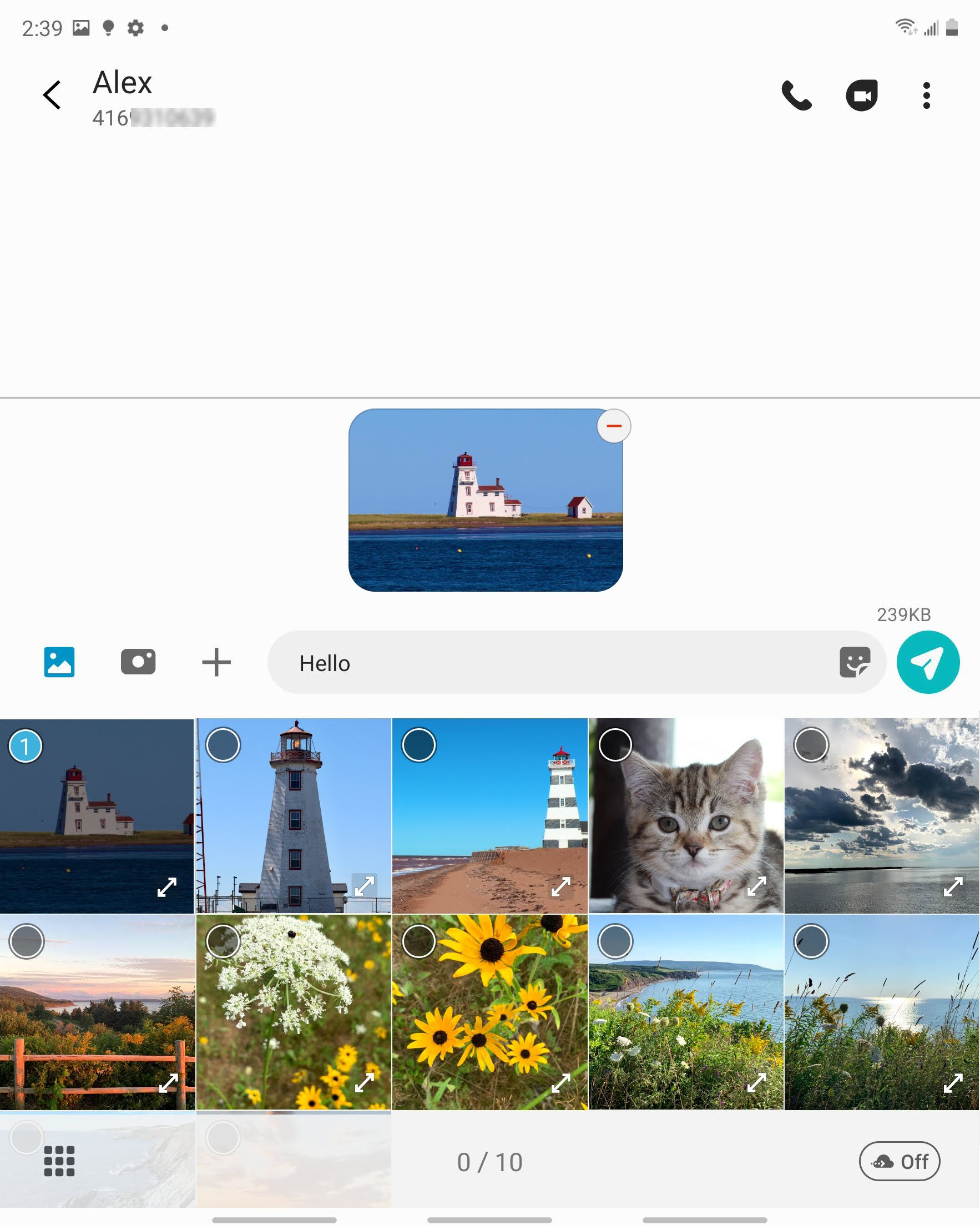 Touch the Send icon.
