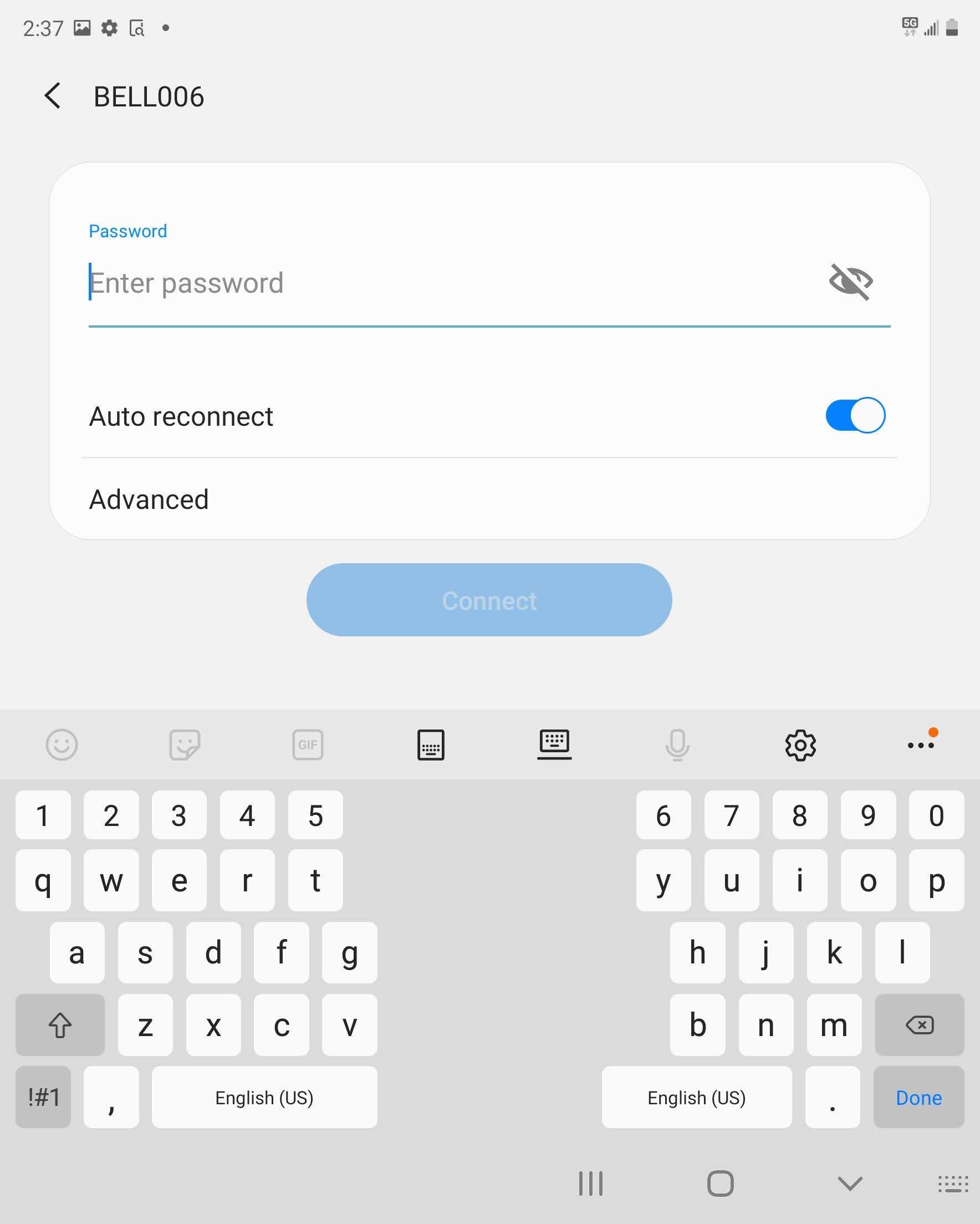 Enter the network password.