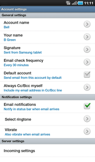 How To Change The Email Settings On My Samsung Galaxy Tab