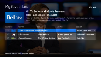 How To View A Favourites List On Fibe Tv