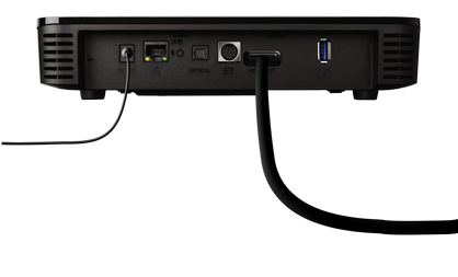 Connect the HDMI cable that came with your 4K Whole Home PVR to the HDMI port of your PVR.Note: It is important to use the supplied HDMI cable, as an older HDMI cable may not support 4K resolution.