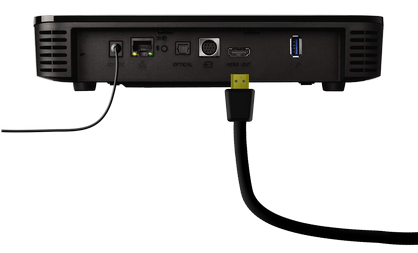 Connect the HDMI cable that came with your 4K Whole Home PVR to the HDMI port of your PVR.Note: It is important to use the supplied HDMI cable, as an older HDMI cable may not support 4K resolution.