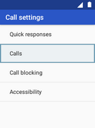 Scroll to and select Calls.