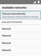The available networks are displayed.