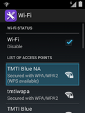 Scroll to and select the Wi-Fi network you want to use.
