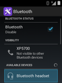 Scroll to and select the Bluetooth headset.