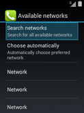The available networks are displayed.