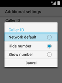 Scroll to and select Network default or Show Number.