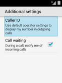 Caller ID will be displayed when making an outgoing call.