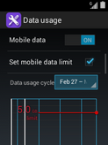 Scroll to and select Data usage cycle.
