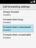 Call forwarding has been disabled.