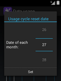 Scroll to the desired date of each month (e.g., the first day of your billing cycle).