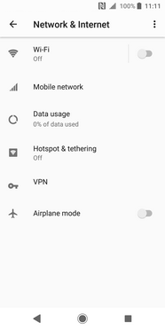 Touch the Airplane mode slider to turn it on.