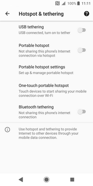 Touch the USB tethering slider to turn it on.