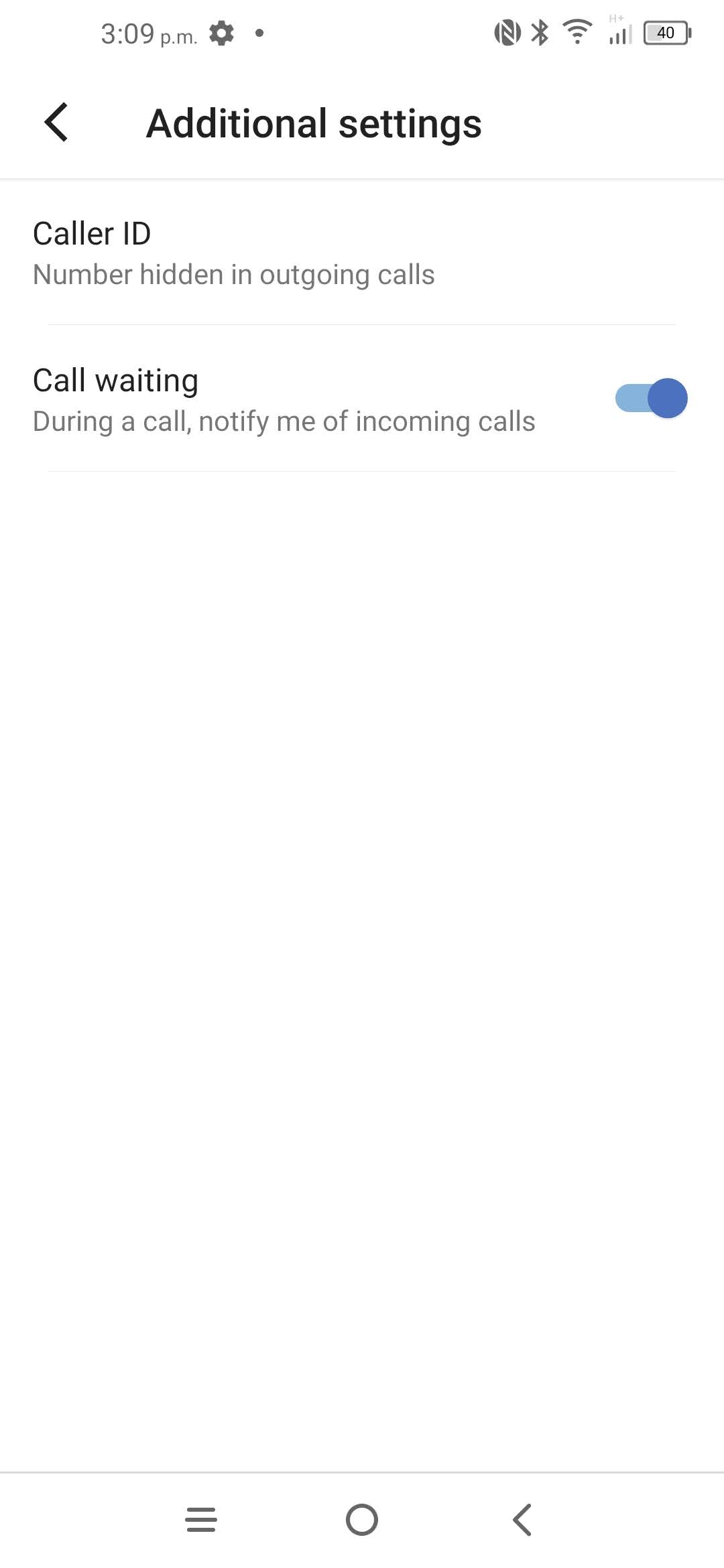 The caller ID option has been changed..