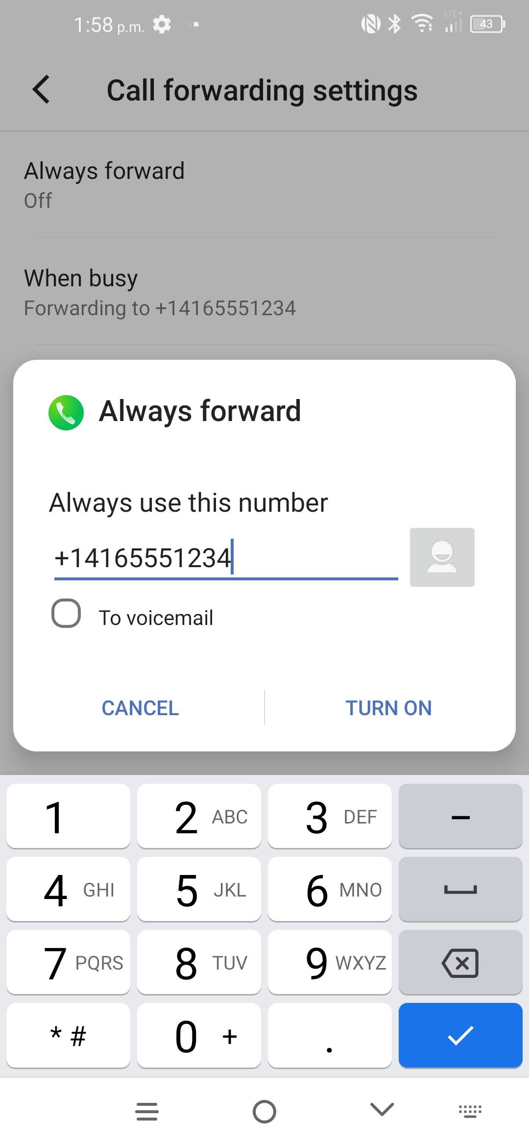 Enter the phone number.