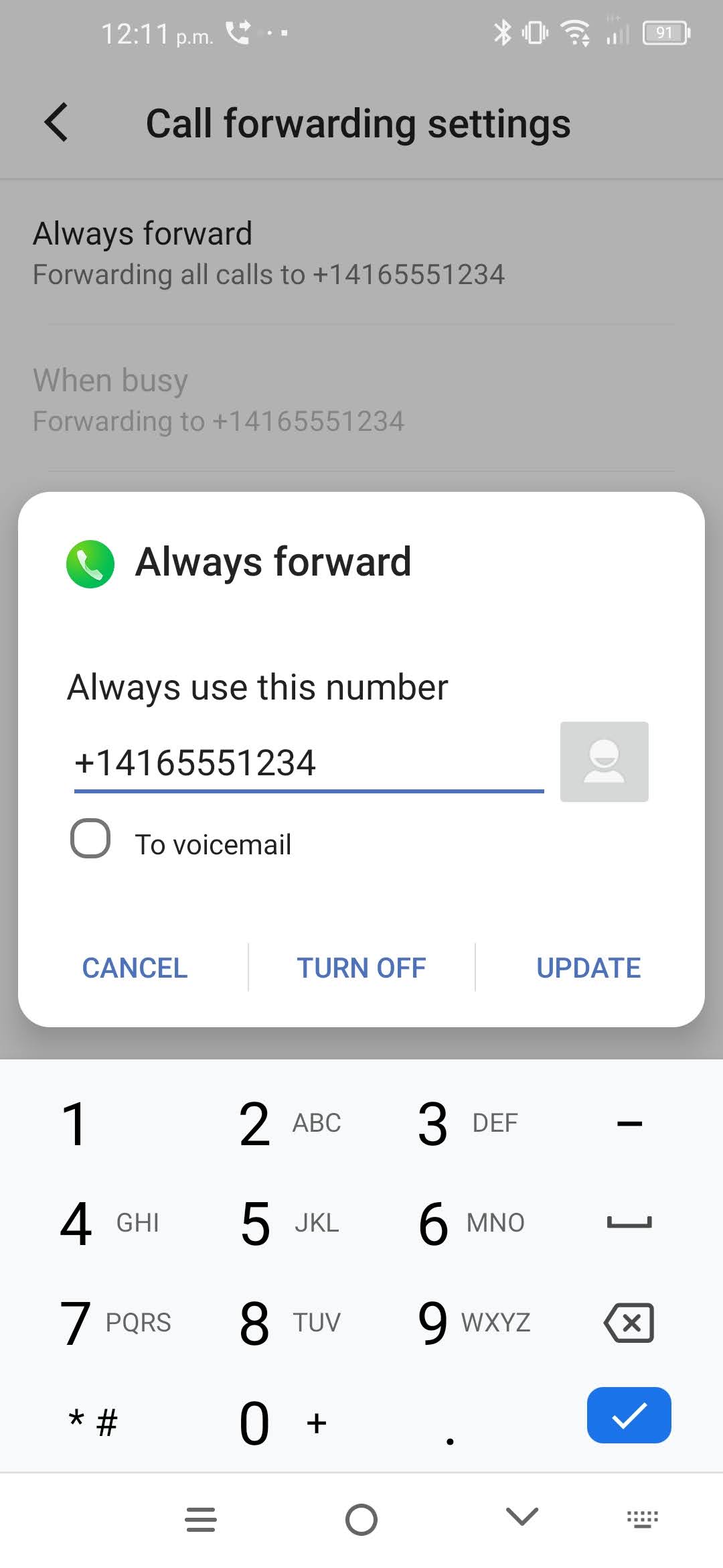 Touch TURN OFF.