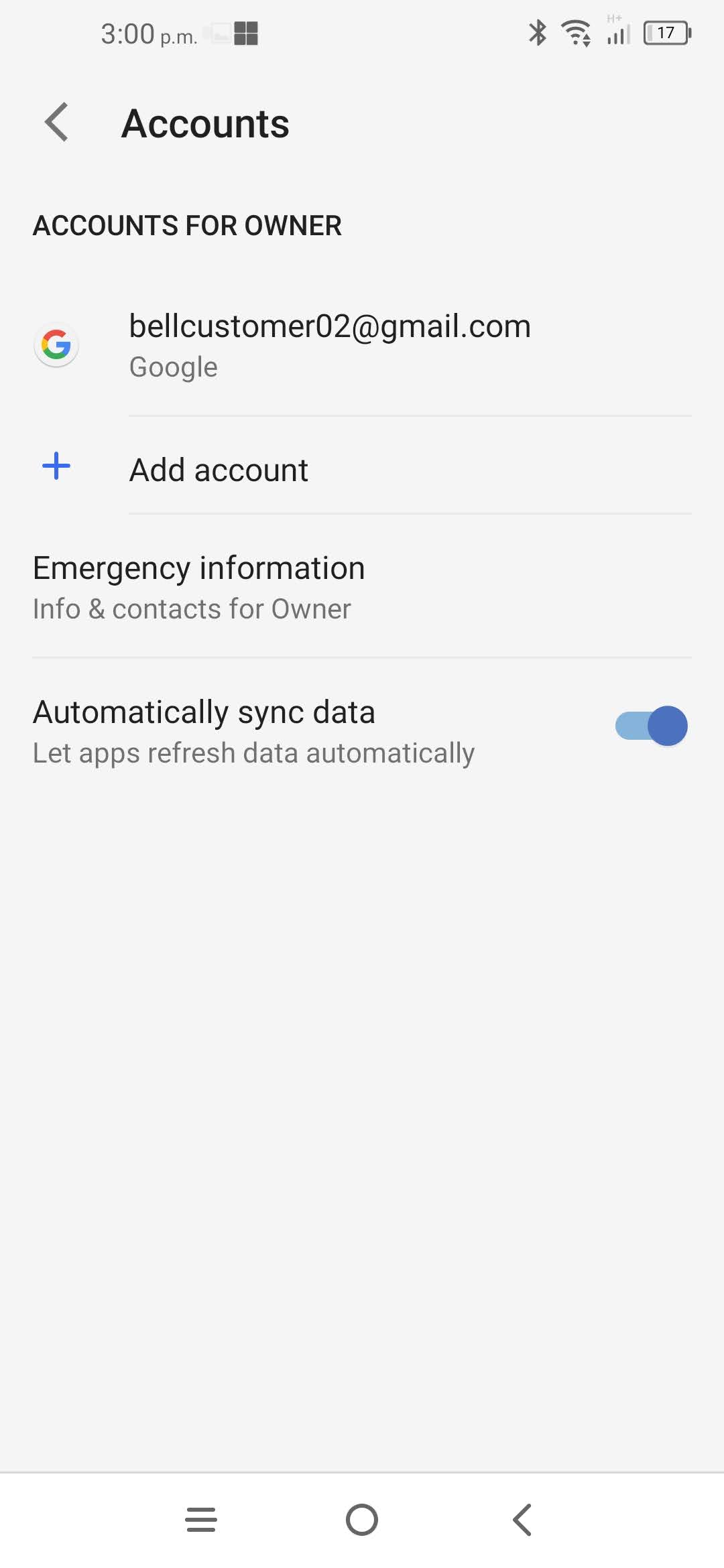 Touch Add account.