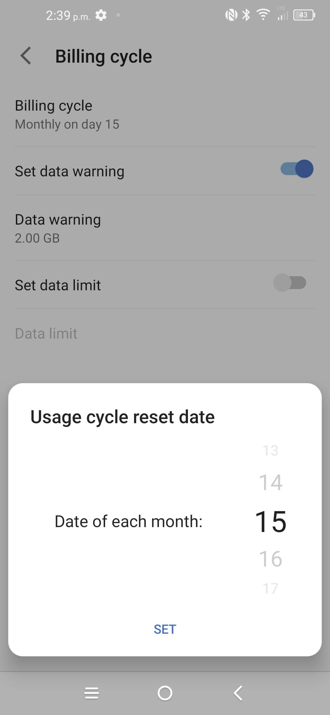 Scroll to the desired date.