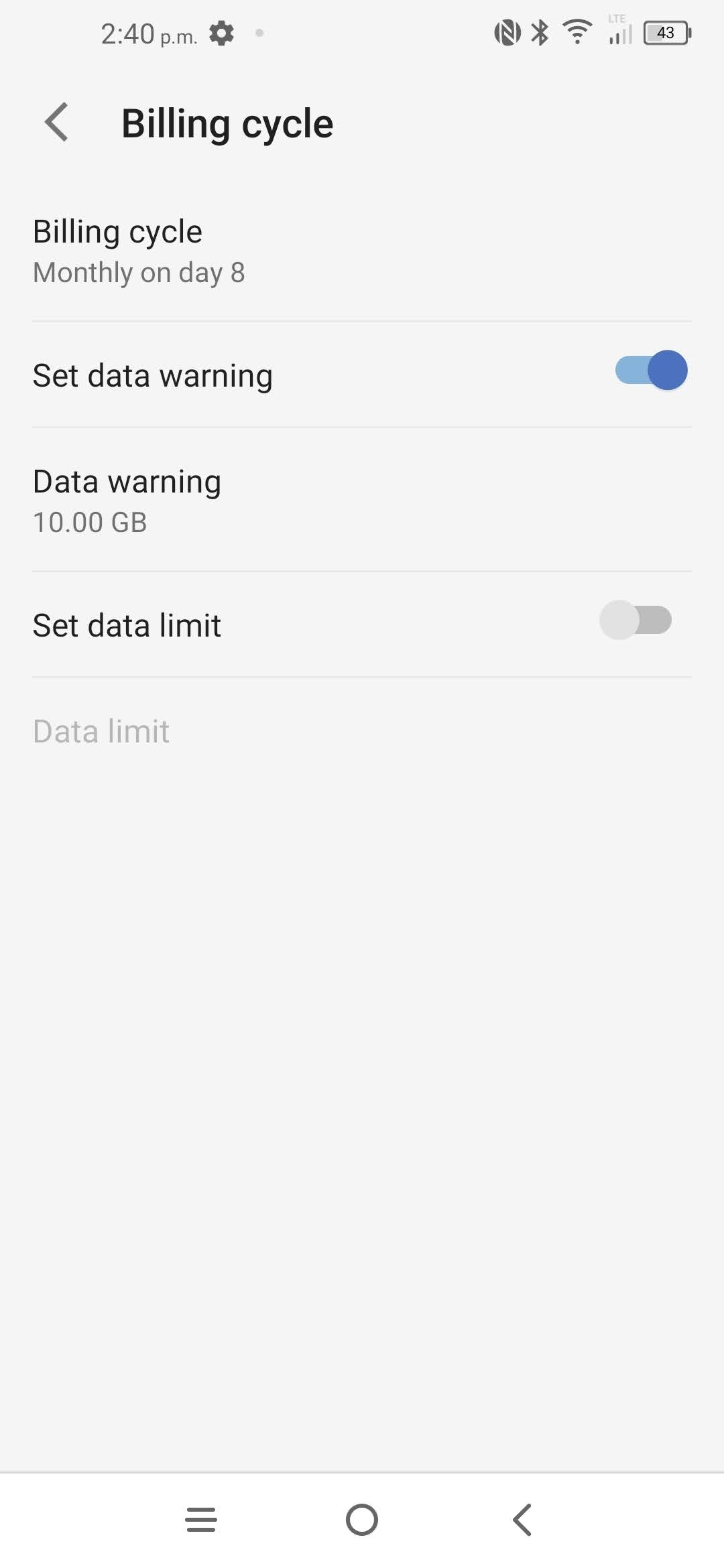 Touch Data warning.
