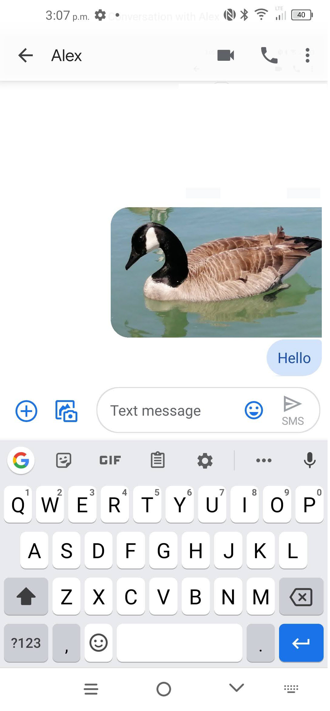 The message has been sent.