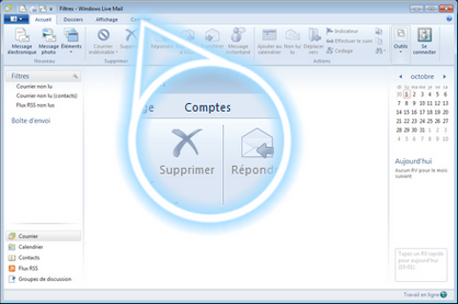 Dans Windows Live Mail 2011, cliquez sur Comptes.