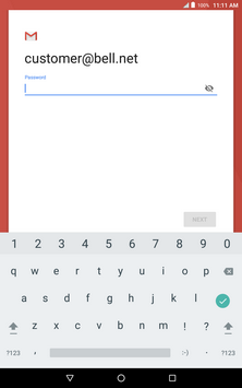 Enter your Bell email password.