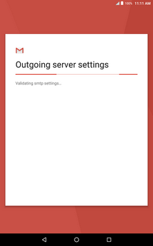 Wait while the email settings are verified.