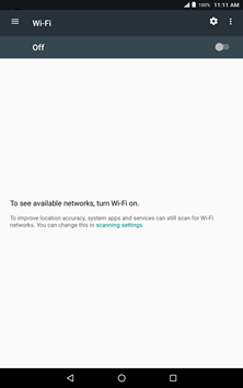If Wi-Fi is off, touch the Wi-Fi slider to turn it on.