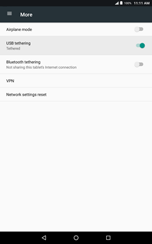 The tablet is now tethered.
