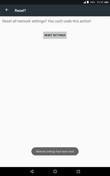 The network settings have been reset.