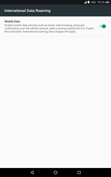 Data roaming is now on.Touch Mobile Data again to turn it off.